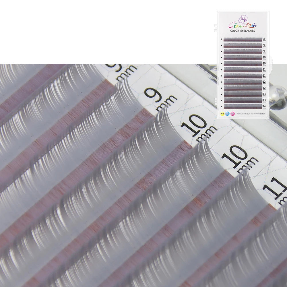 GLAMLASH Colored Lashes Literary Morandi Grey Individual Natural False Colorful Eyelash Extension