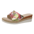 Floral wedge sandal on a white background