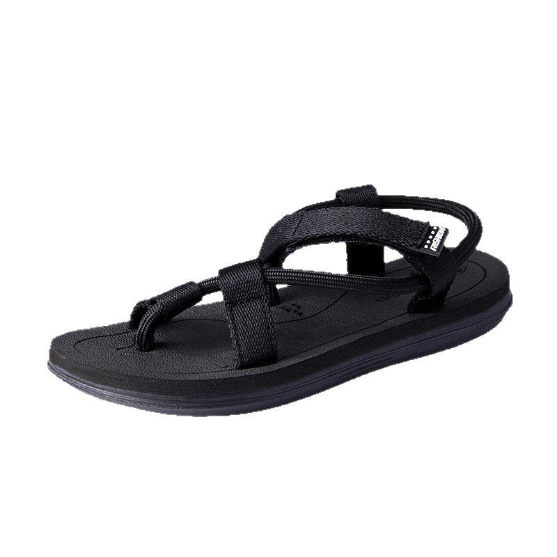 Black sandal on a white background