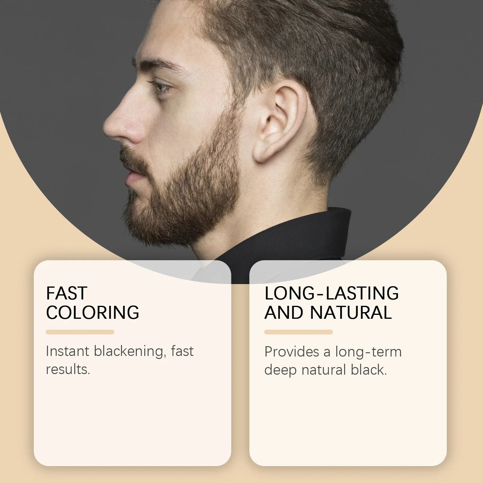 East Moon Natural Black Beard Dye for Men Male Moustache Filler Waterproof Shaping Portable Pernmanent Coloring Beard Dyeing Pen