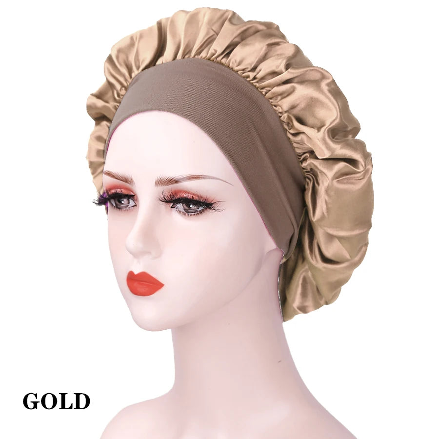 Shower Cap Hairdressing Hair Care Hat High Elasticity Monthly Shower Cap Female Nursing Satin Sleeping Cap