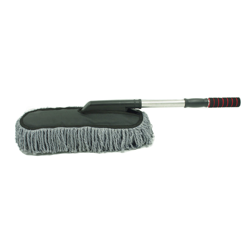 Car wash brush with extendable handle on a white background