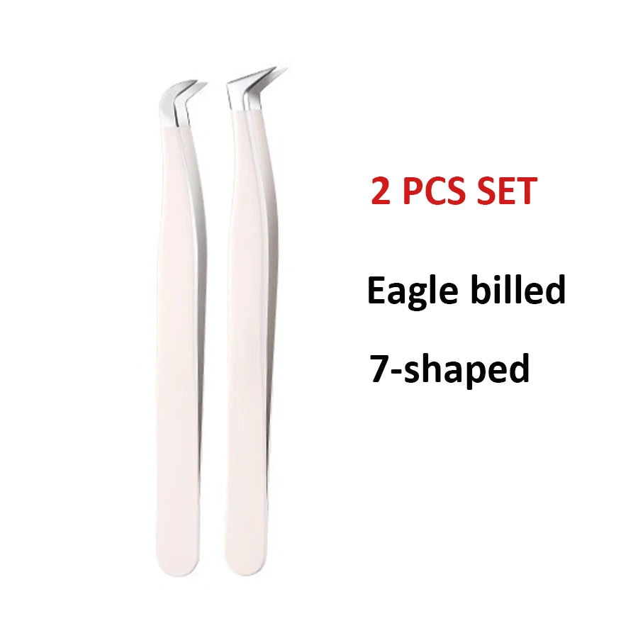 Multifunctional Tweezers Stainless Steel Eyelash Tweezers Grafting False Eyelash Patches False Eyelash Aids Portable Tweezers Be