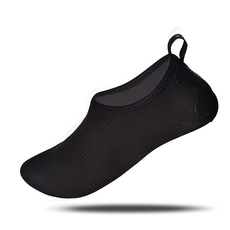 Black water shoe on a white background