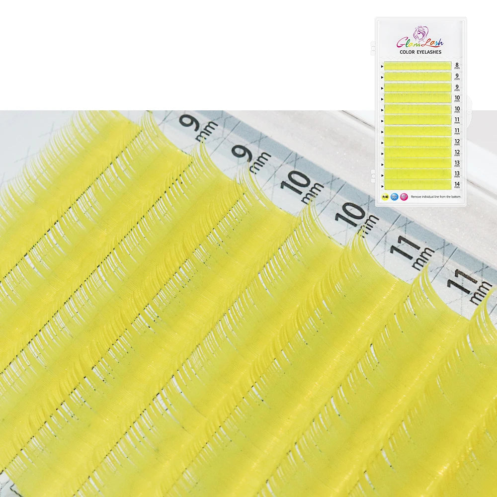 GLAMLASH Colored Lashes Literary Morandi Grey Individual Natural False Colorful Eyelash Extension