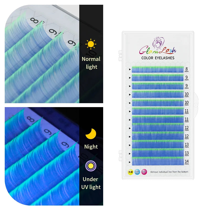 GLAMLASH Colored Lashes Literary Morandi Grey Individual Natural False Colorful Eyelash Extension