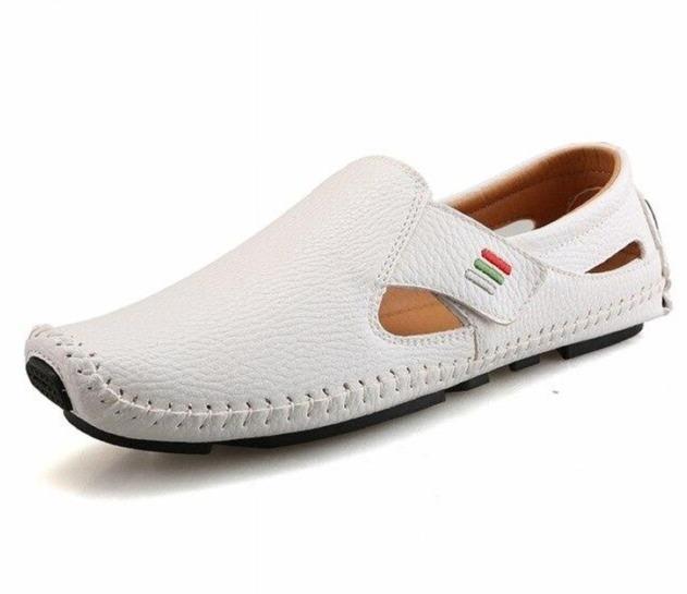White loafer shoe on a white background