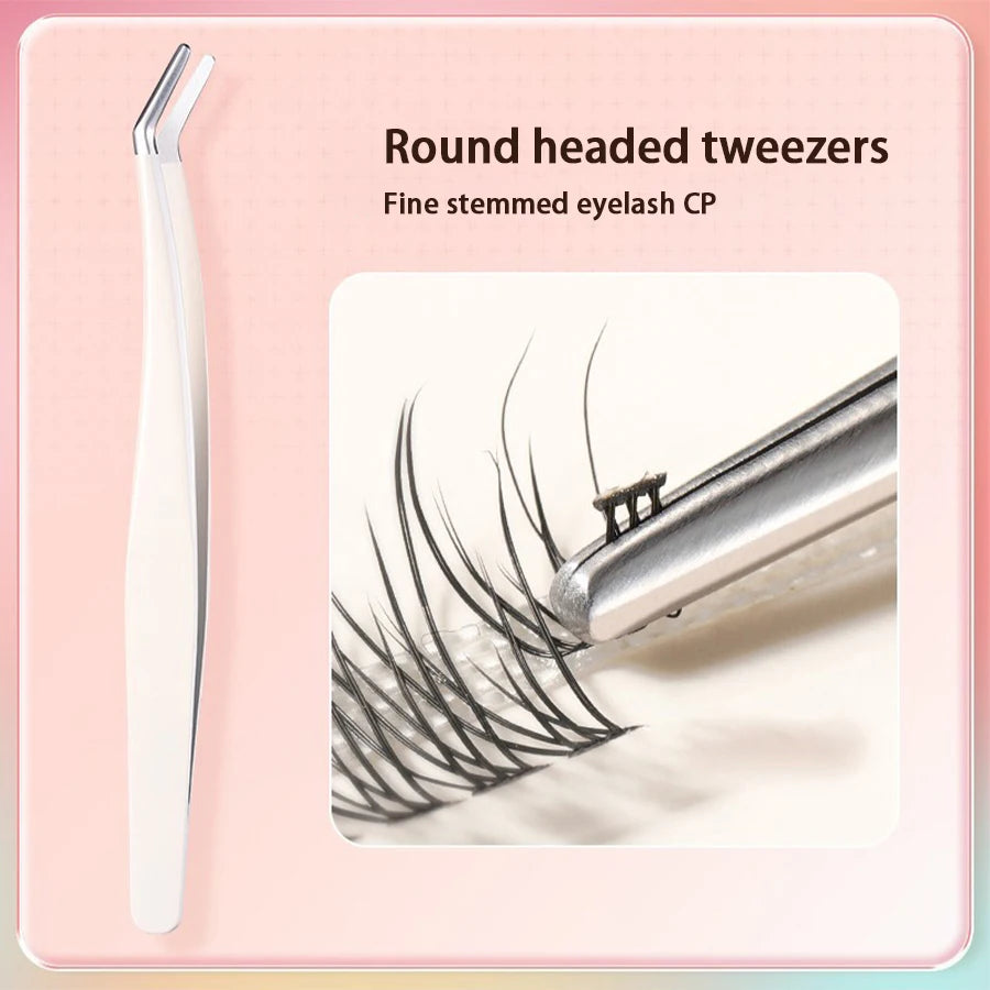 Multifunctional Tweezers Stainless Steel Eyelash Tweezers Grafting False Eyelash Patches False Eyelash Aids Portable Tweezers Be