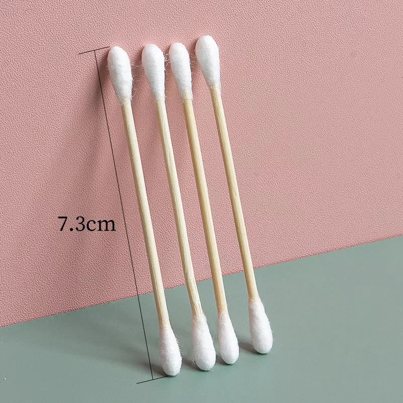 100/500 Count Cotton Swabs Double Pointed Cotton Buds Precision Tips With Bamboo Sticks For Personal Nail Art Makeup Tools