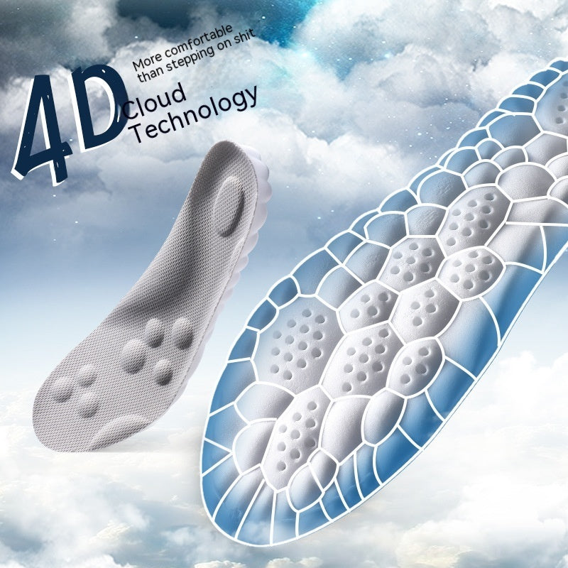 4D Cloud Technology shoe insert with cloud background