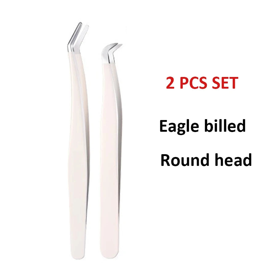 Multifunctional Tweezers Stainless Steel Eyelash Tweezers Grafting False Eyelash Patches False Eyelash Aids Portable Tweezers Be