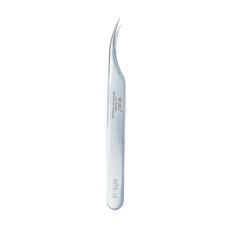 VETUS Original New MTS Series Silver Tweezers for Eyelash Extensions Stainless Steel Hyper Fine Tip Anti Static ESD Tweezers