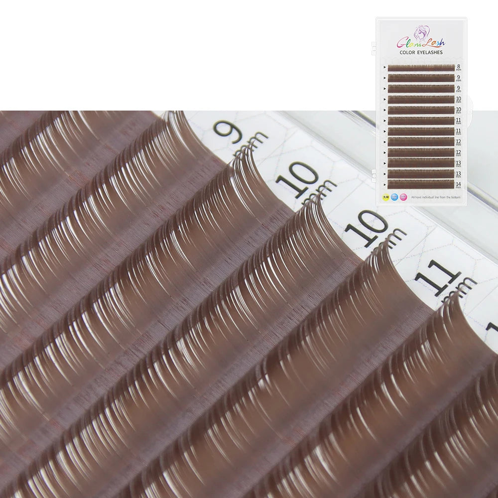 GLAMLASH Colored Lashes Literary Morandi Grey Individual Natural False Colorful Eyelash Extension