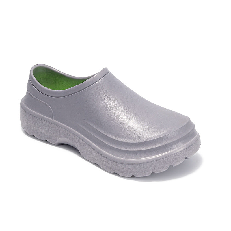 Gray clog shoe on a white background