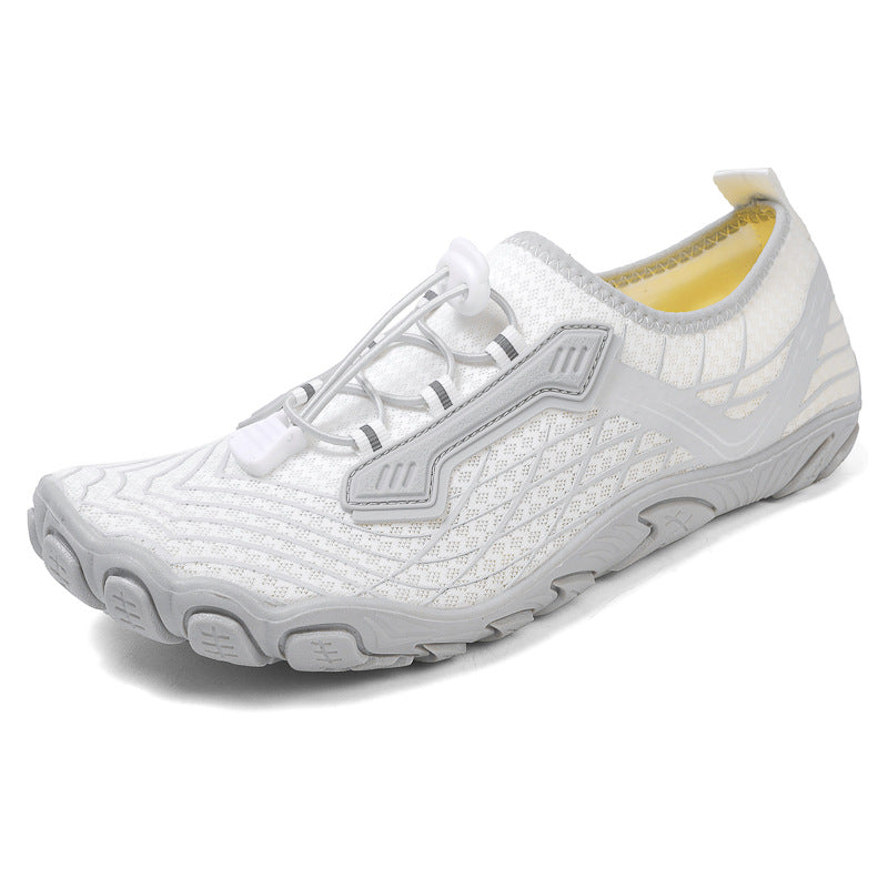 White athletic shoe on a white background