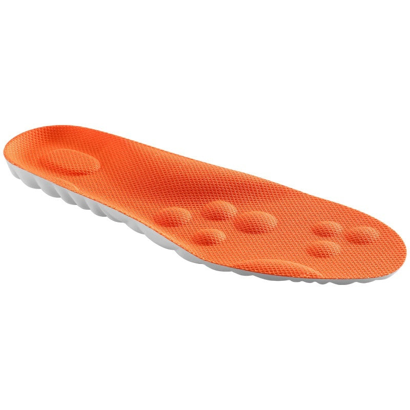 Orange shoe insole on a white background