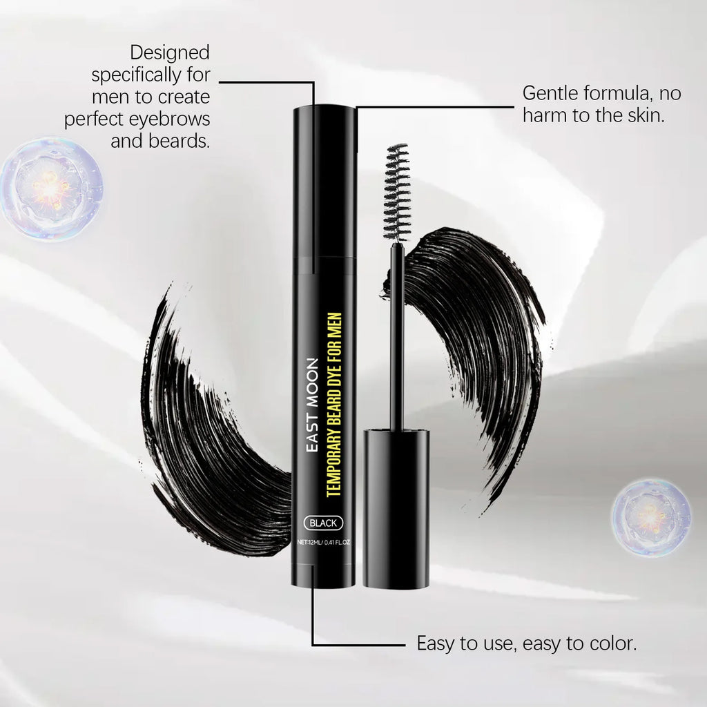 East Moon Natural Black Beard Dye for Men Male Moustache Filler Waterproof Shaping Portable Pernmanent Coloring Beard Dyeing Pen