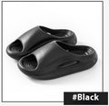 Black slippers on a white background with '#Black' text.