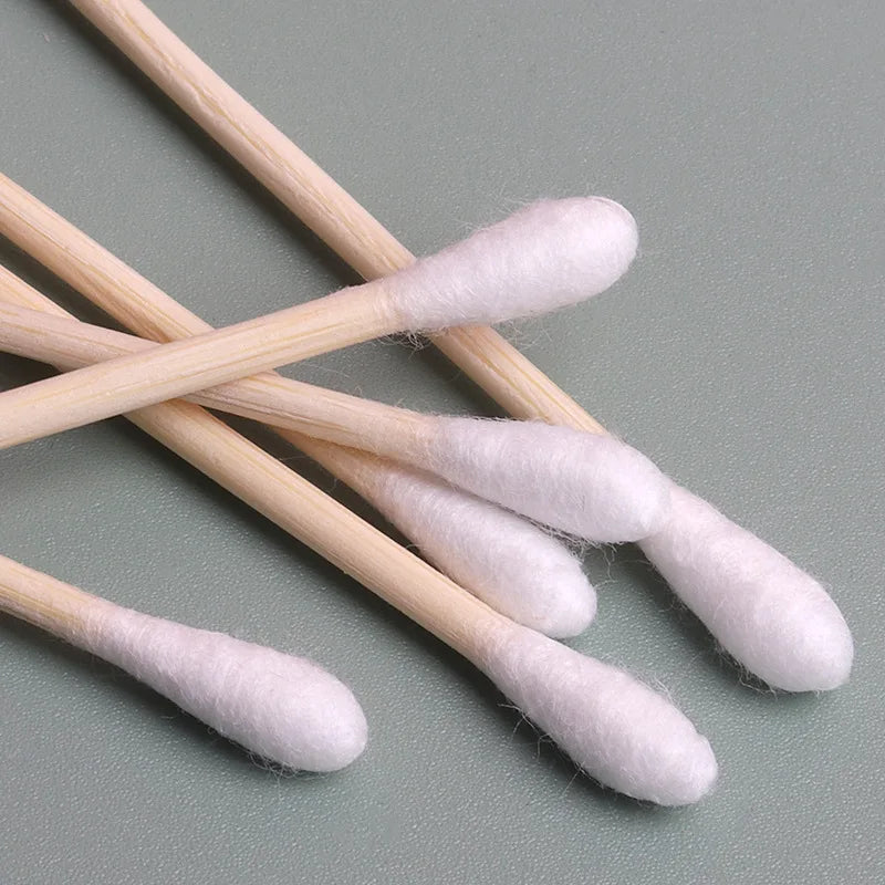 100/500 Count Cotton Swabs Double Pointed Cotton Buds Precision Tips With Bamboo Sticks For Personal Nail Art Makeup Tools