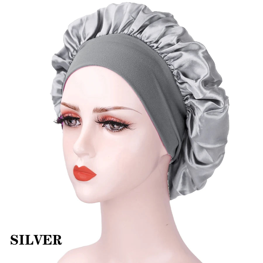 Shower Cap Hairdressing Hair Care Hat High Elasticity Monthly Shower Cap Female Nursing Satin Sleeping Cap