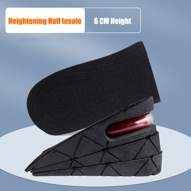 Heightening half insole with 6 CM height on a gray background