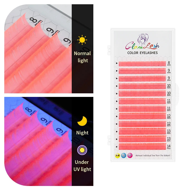 GLAMLASH Colored Lashes Literary Morandi Grey Individual Natural False Colorful Eyelash Extension