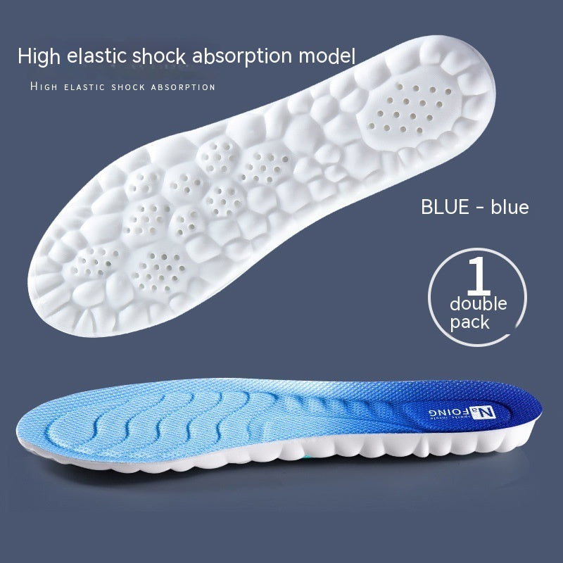 Shoe insole with high elastic shock absorption model on a dark blue background