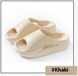 Pair of beige slides on a light gray background with '#Khaki' text.