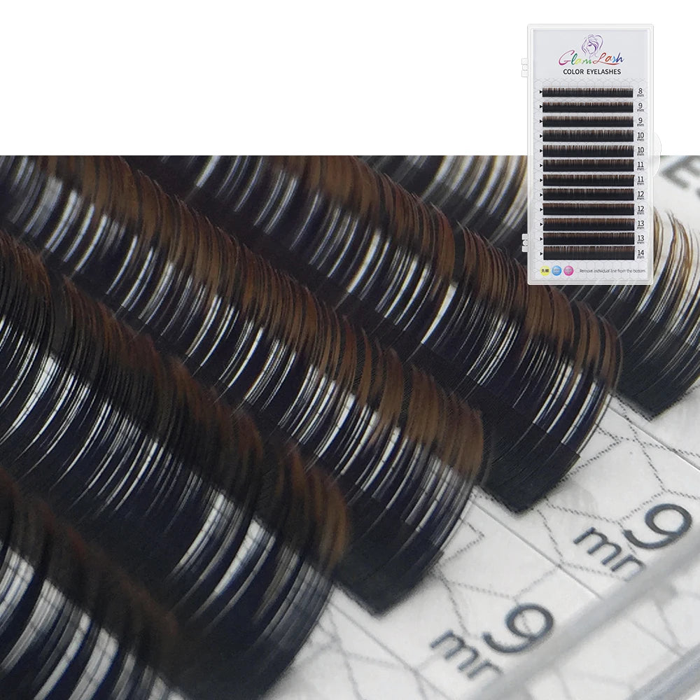 GLAMLASH Colored Lashes Literary Morandi Grey Individual Natural False Colorful Eyelash Extension