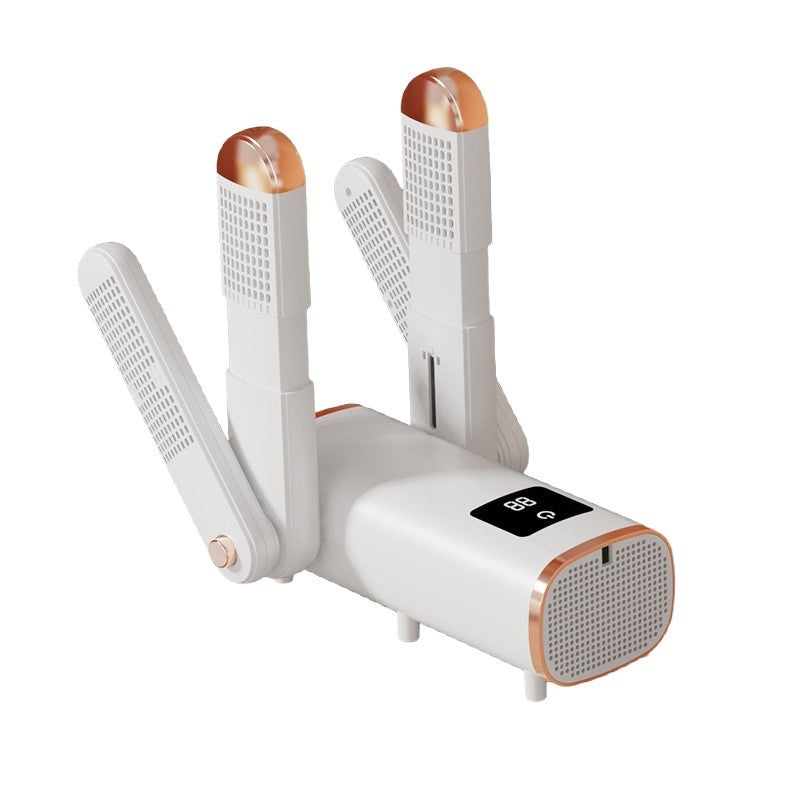 White and brown electronic device with multiple antennas on a white background