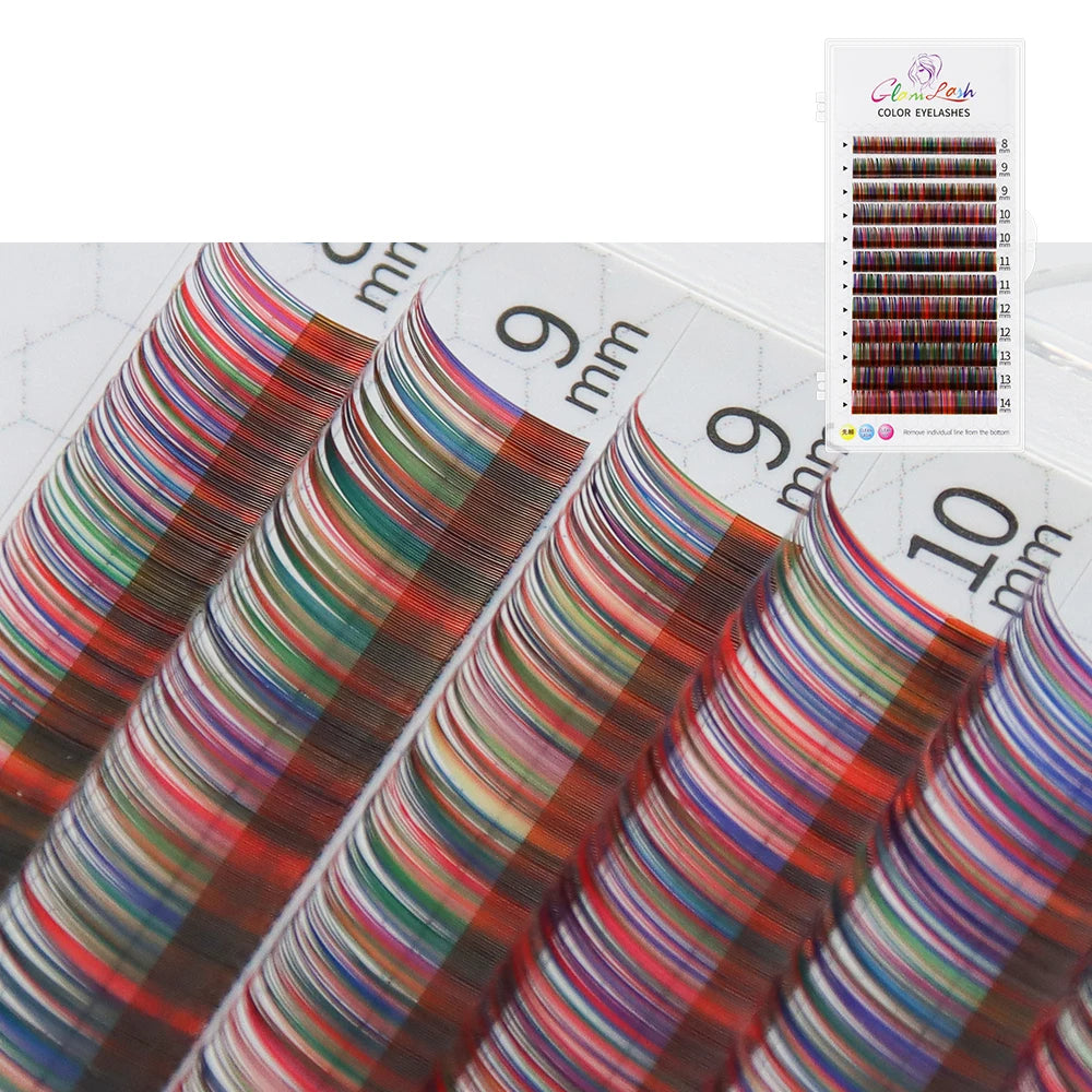 GLAMLASH Colored Lashes Literary Morandi Grey Individual Natural False Colorful Eyelash Extension