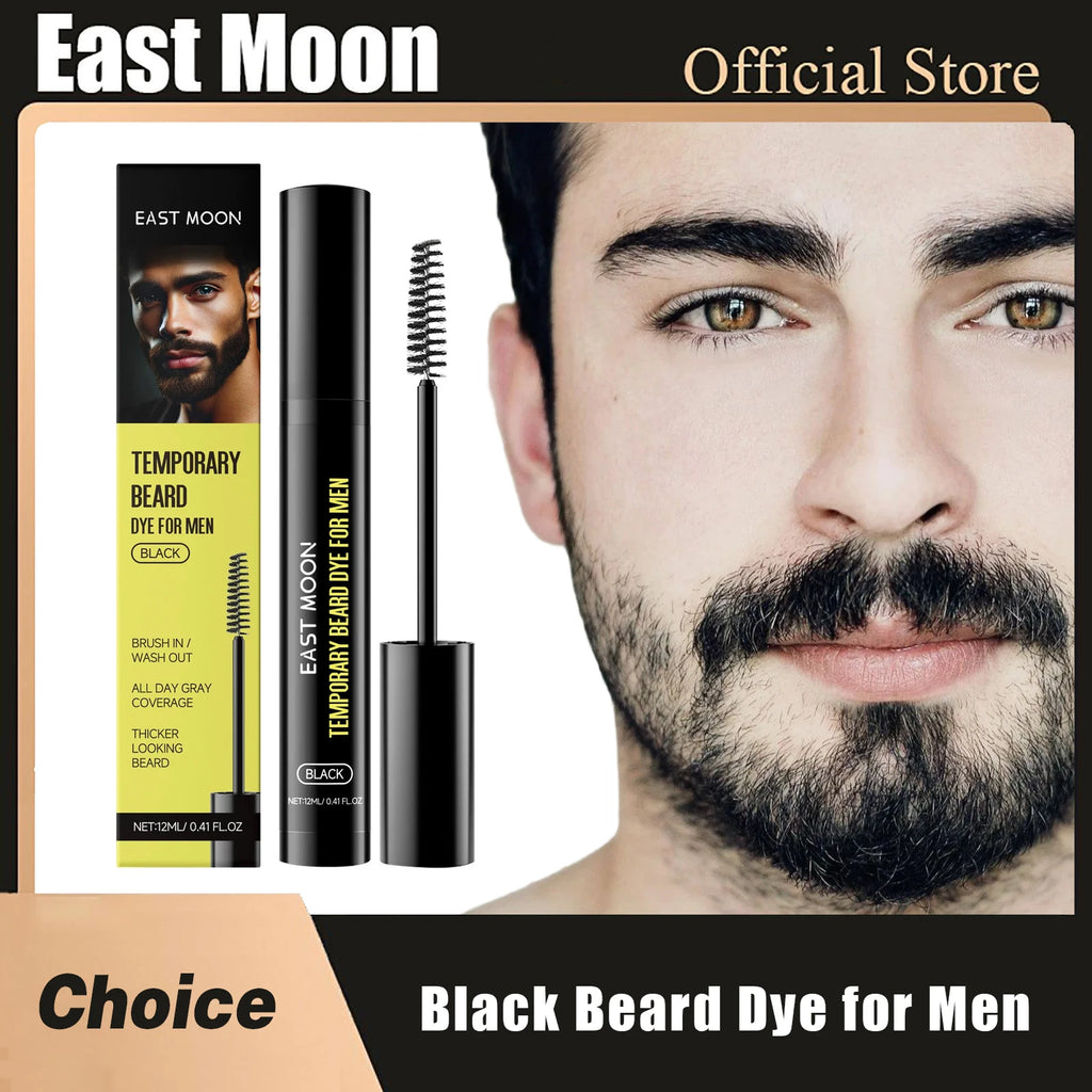 East Moon Natural Black Beard Dye for Men Male Moustache Filler Waterproof Shaping Portable Pernmanent Coloring Beard Dyeing Pen