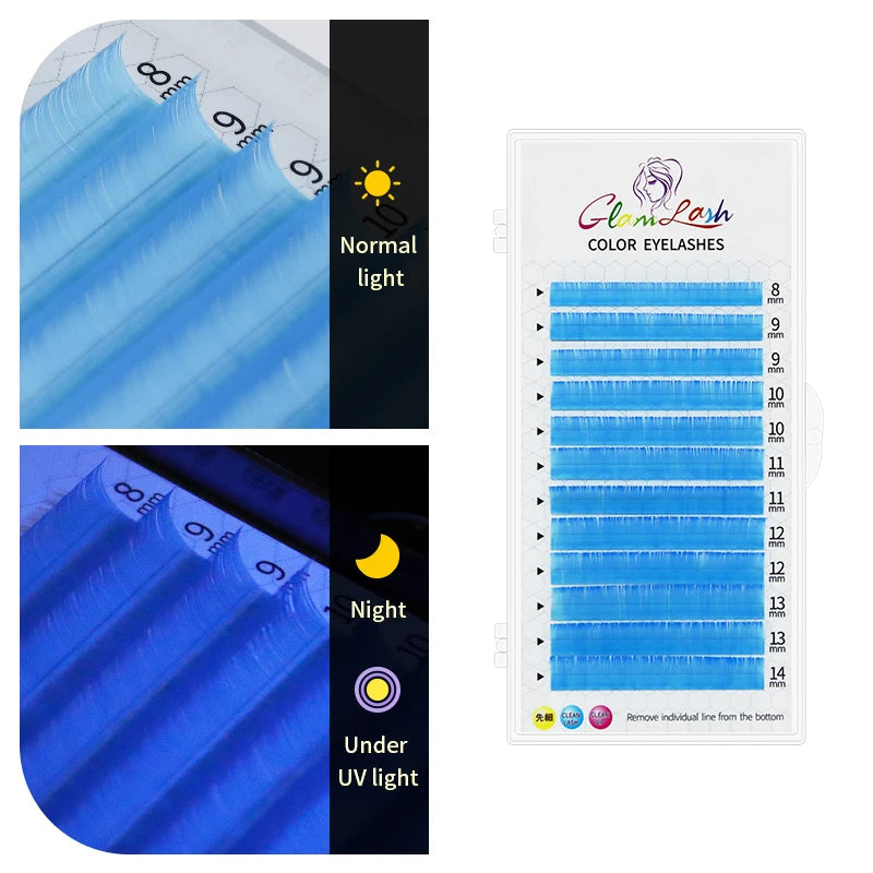 GLAMLASH Colored Lashes Literary Morandi Grey Individual Natural False Colorful Eyelash Extension