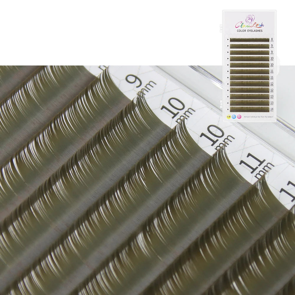 GLAMLASH Colored Lashes Literary Morandi Grey Individual Natural False Colorful Eyelash Extension