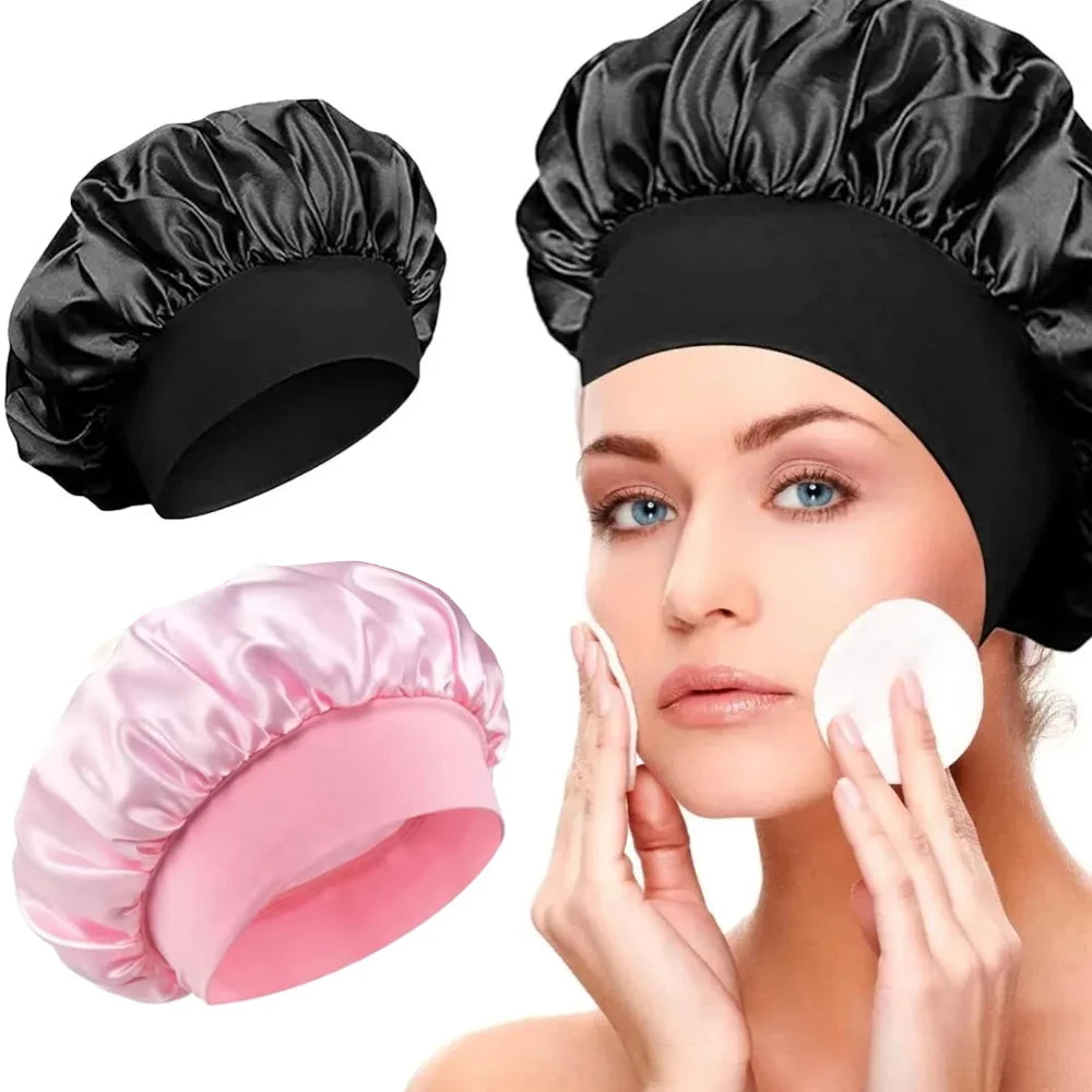 Shower Cap Hairdressing Hair Care Hat High Elasticity Monthly Shower Cap Female Nursing Satin Sleeping Cap