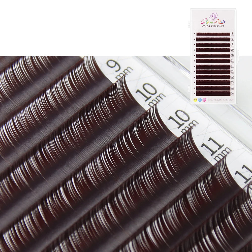 GLAMLASH Colored Lashes Literary Morandi Grey Individual Natural False Colorful Eyelash Extension