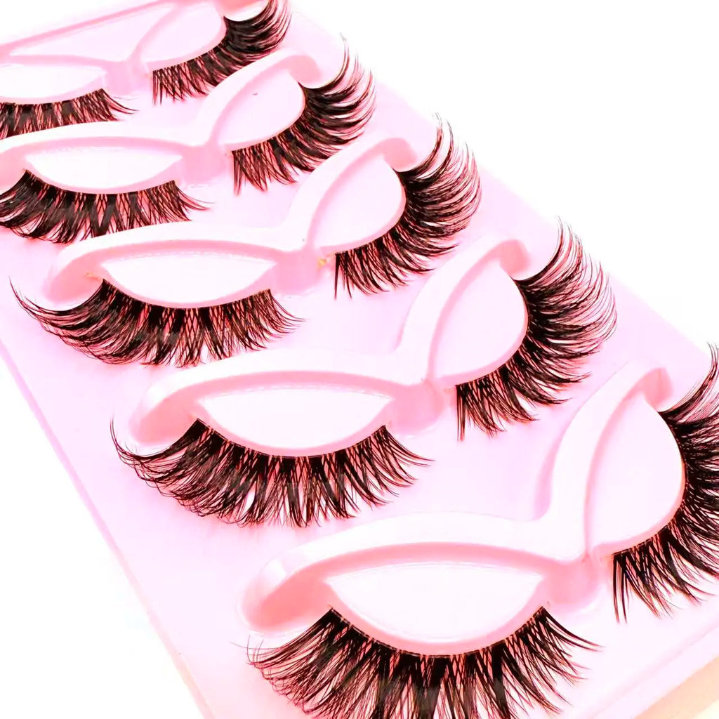 5 Pairs Volume Dramatic False Eyelashes Long Thick Wispy Eye Lashes for Stage Performance Party Cosplay Halloween Makeup
