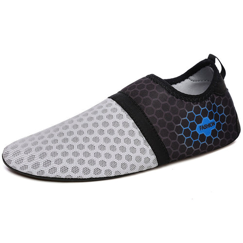 Sole shoe with gray and black pattern on a white background