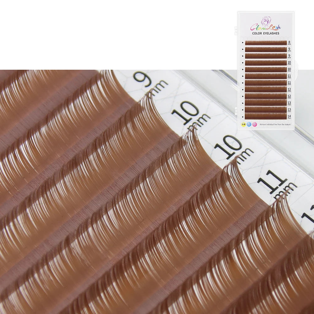 GLAMLASH Colored Lashes Literary Morandi Grey Individual Natural False Colorful Eyelash Extension