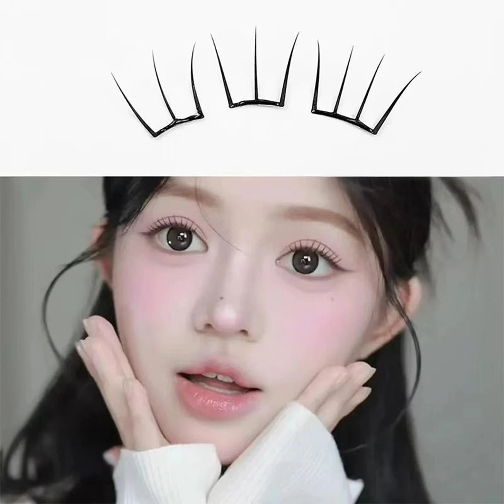 7-13mm Press on Lash Clusters Comic Eyelash Clusters No Glue Natural Cosplay False Eyelashes for Shopping Dating Traveling