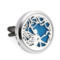 Decorative diffuser with blue and silver design on a white background