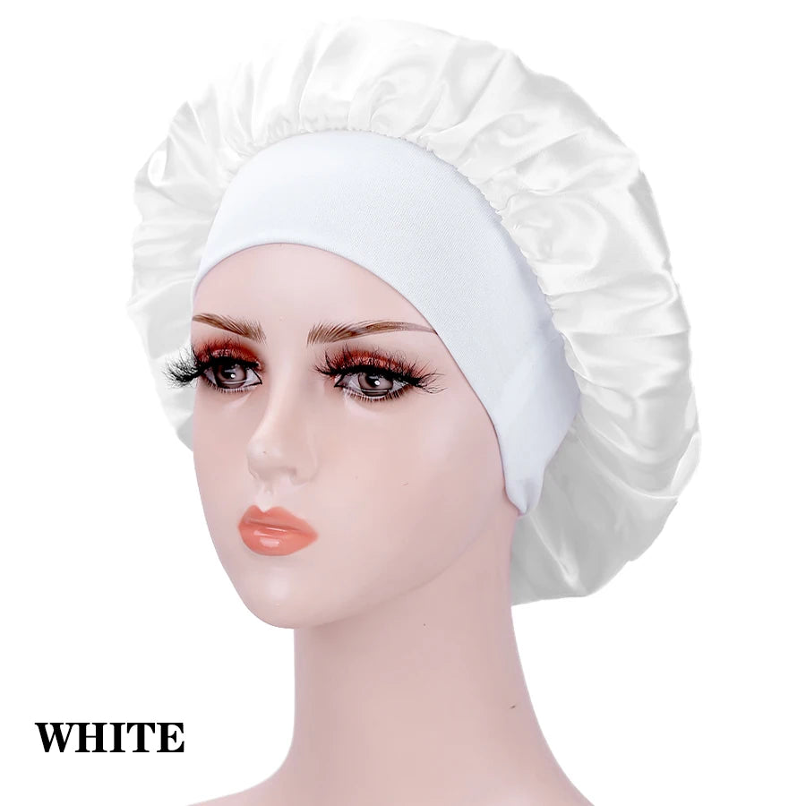 Shower Cap Hairdressing Hair Care Hat High Elasticity Monthly Shower Cap Female Nursing Satin Sleeping Cap