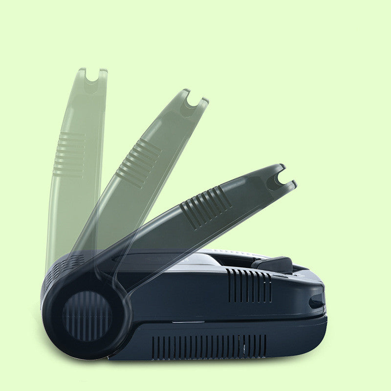 Multitool with knife blade on a light green background