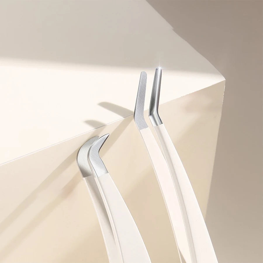 Multifunctional Tweezers Stainless Steel Eyelash Tweezers Grafting False Eyelash Patches False Eyelash Aids Portable Tweezers Be