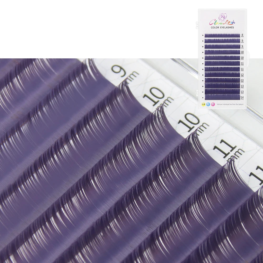 GLAMLASH Colored Lashes Literary Morandi Grey Individual Natural False Colorful Eyelash Extension